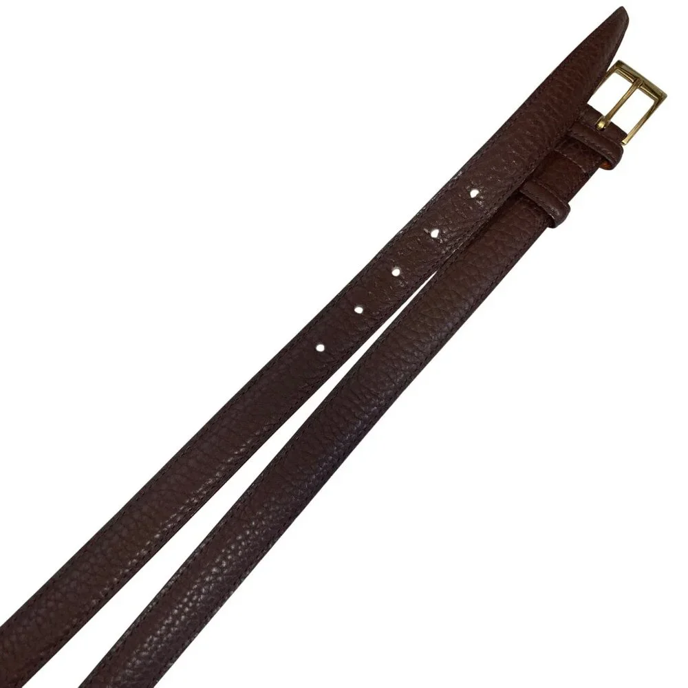 Dooney & Bourke Textured Brown Leather Belt Mens 40 Brass Buckle Made In USA